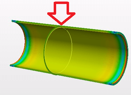 円筒容器のミーゼス応力